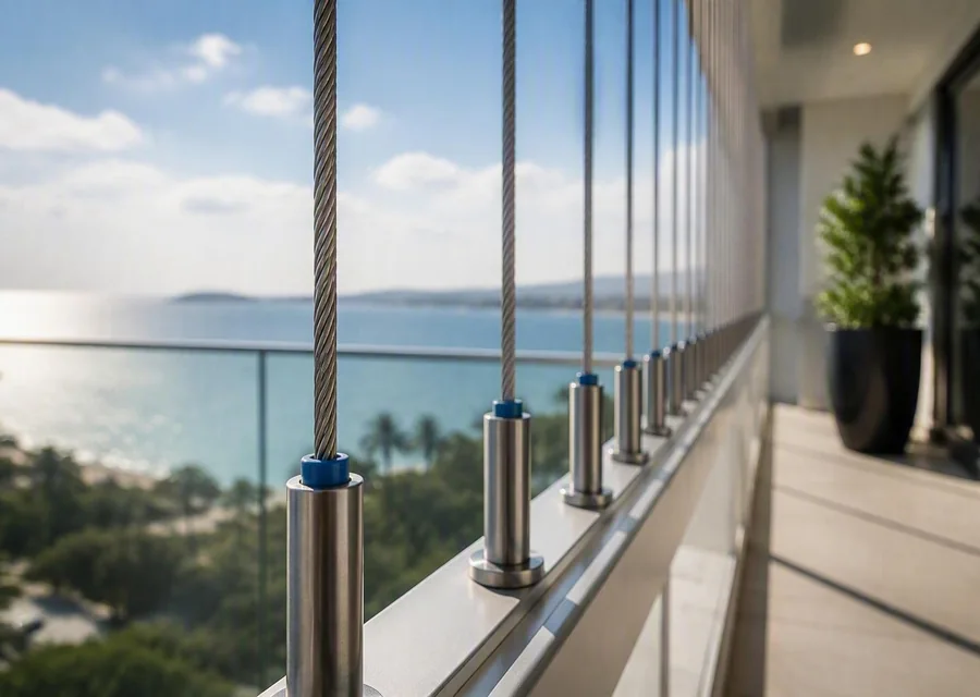 Nano-coated stainless steel grille cables
